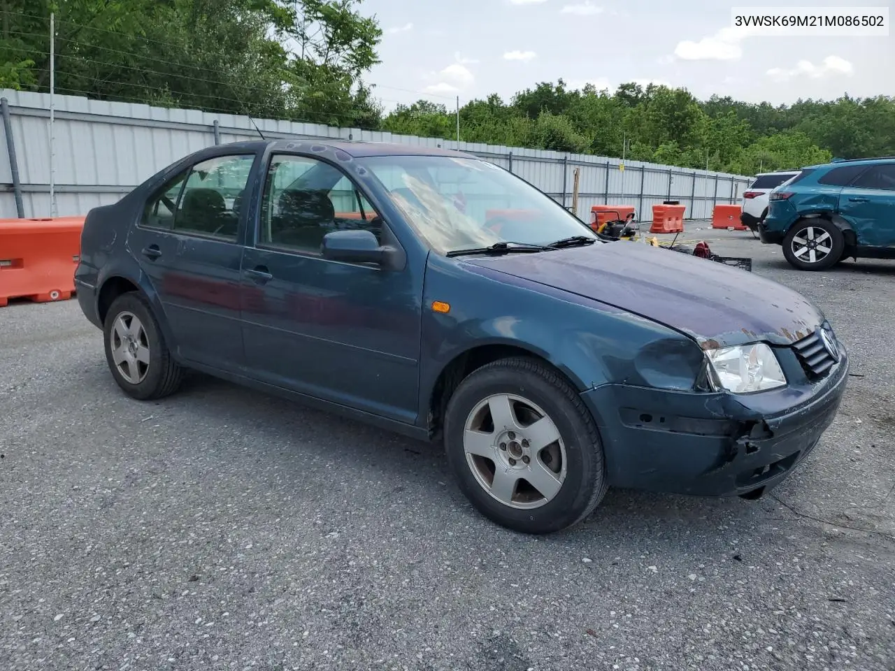 2001 Volkswagen Jetta Gls VIN: 3VWSK69M21M086502 Lot: 60615505