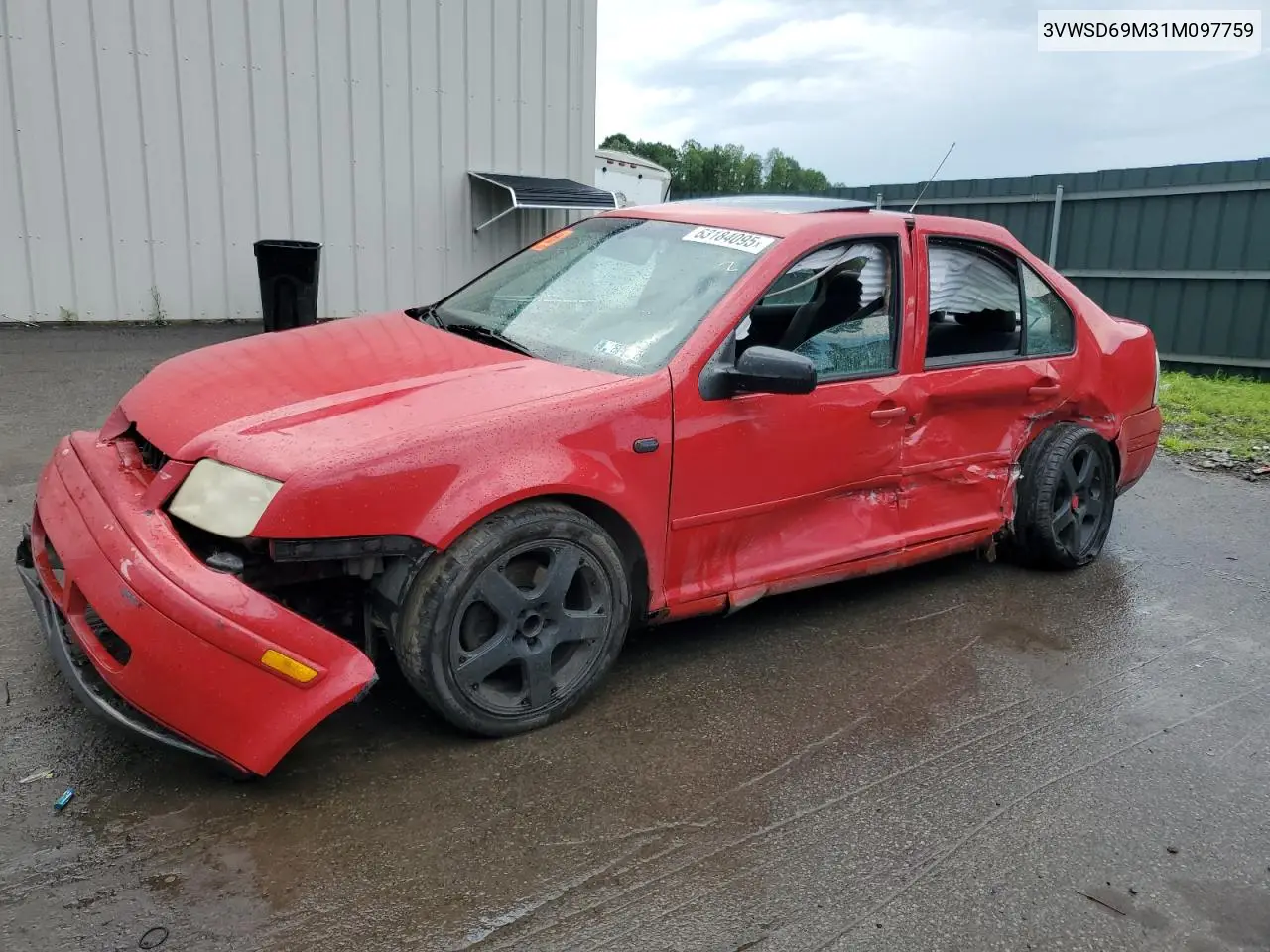 2001 Volkswagen Jetta Gls VIN: 3VWSD69M31M097759 Lot: 63184095