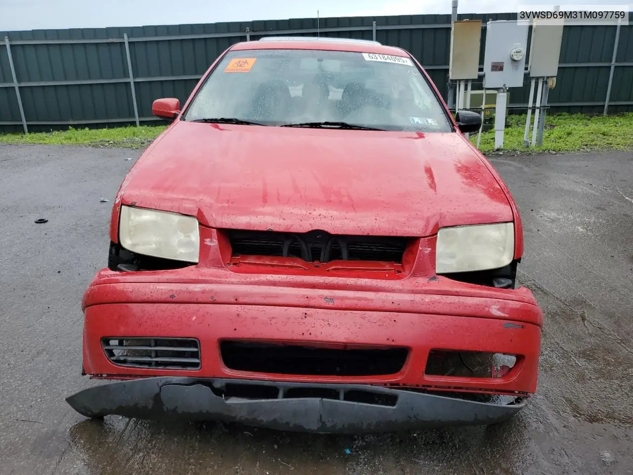 2001 Volkswagen Jetta Gls VIN: 3VWSD69M31M097759 Lot: 63184095