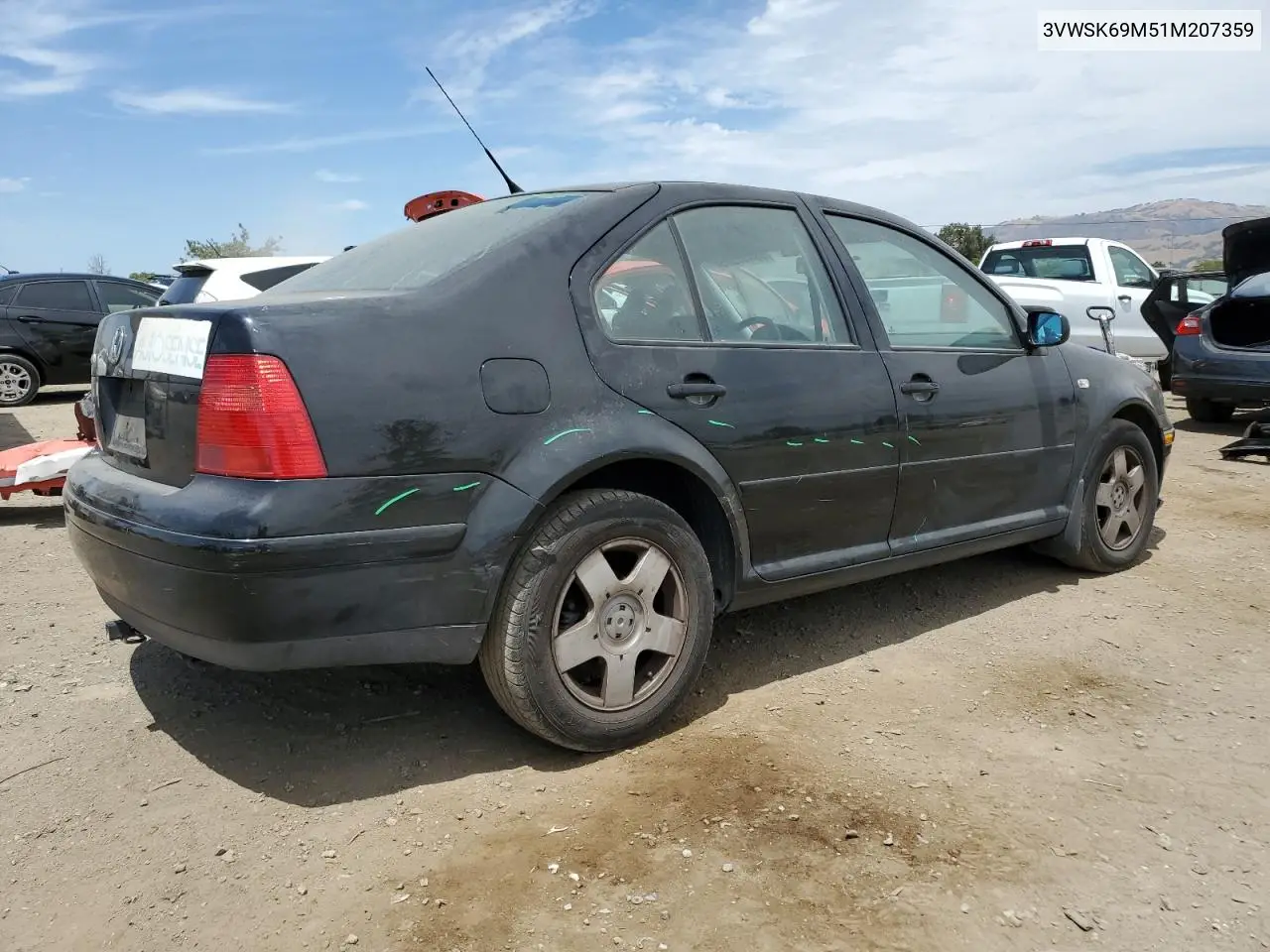 2001 Volkswagen Jetta Gls VIN: 3VWSK69M51M207359 Lot: 63414505