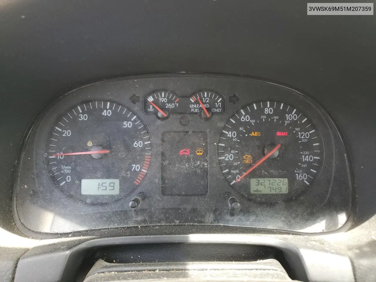 2001 Volkswagen Jetta Gls VIN: 3VWSK69M51M207359 Lot: 63414505