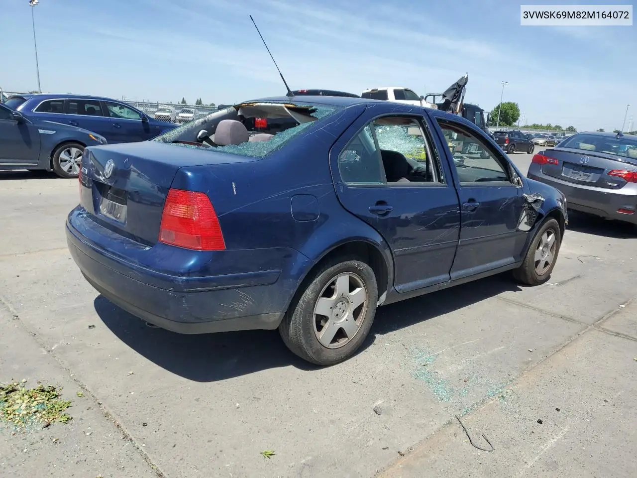 2002 Volkswagen Jetta Gls VIN: 3VWSK69M82M164072 Lot: 55820385