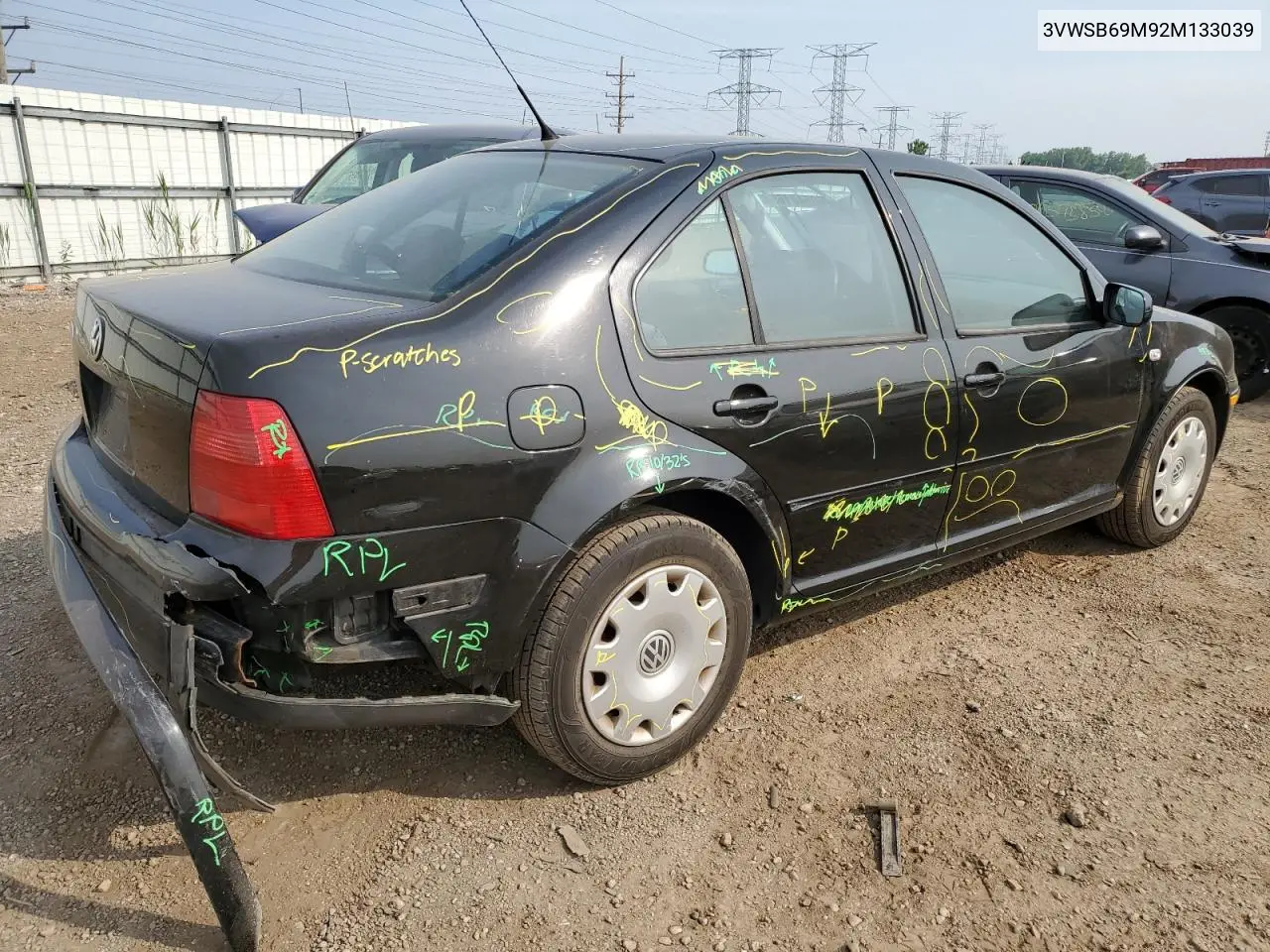 2002 Volkswagen Jetta Gls VIN: 3VWSB69M92M133039 Lot: 60540165
