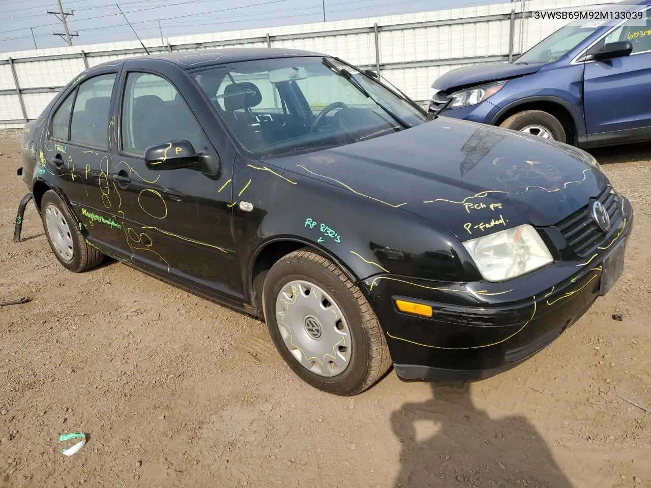 2002 Volkswagen Jetta Gls VIN: 3VWSB69M92M133039 Lot: 60540165