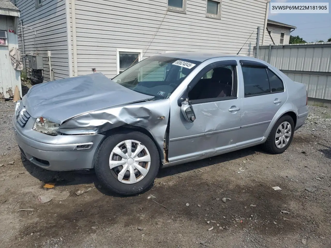 2002 Volkswagen Jetta Gls Tdi VIN: 3VWSP69M22M181905 Lot: 60624045