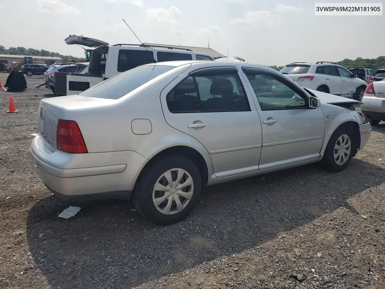 2002 Volkswagen Jetta Gls Tdi VIN: 3VWSP69M22M181905 Lot: 60624045
