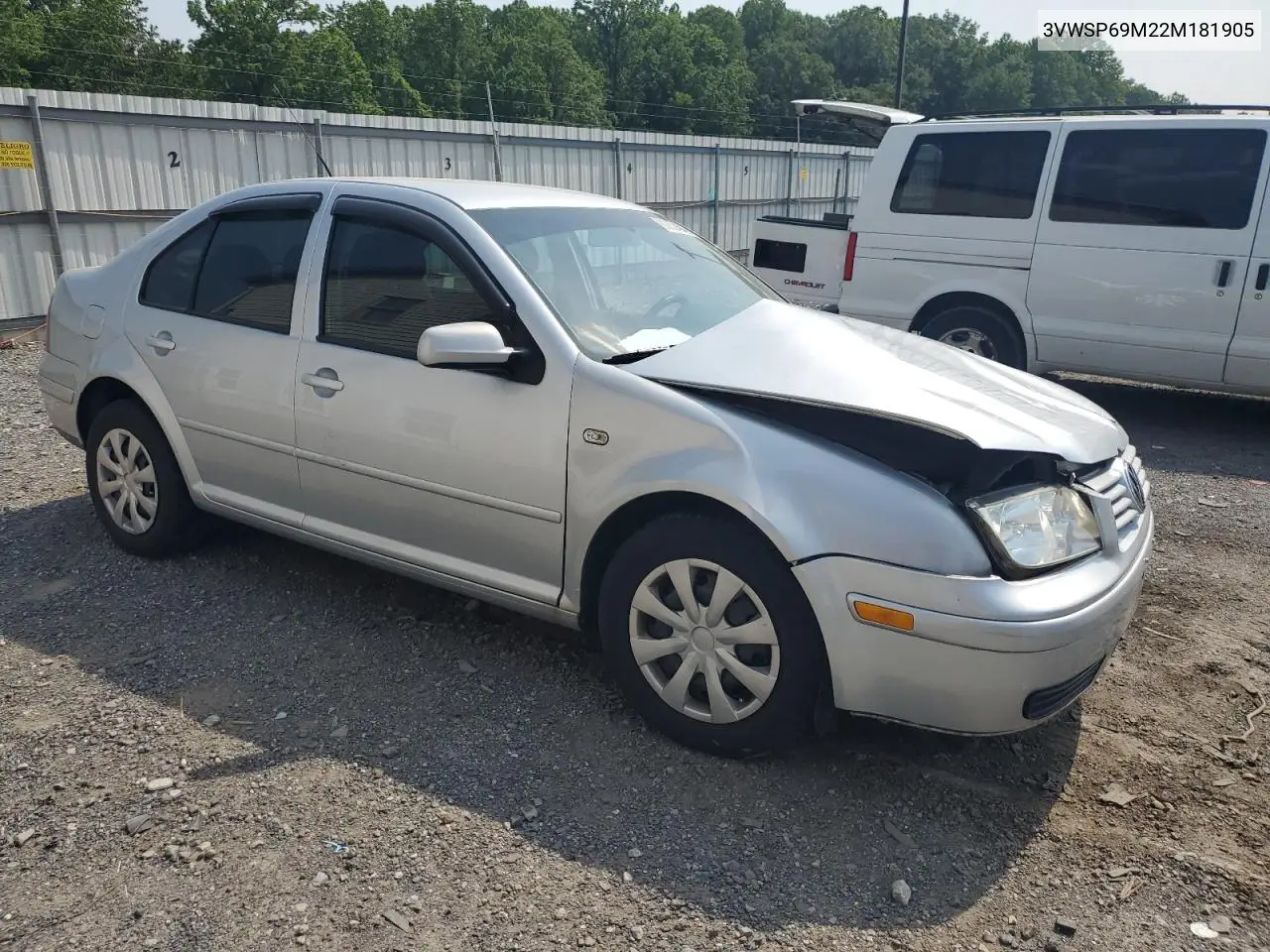 2002 Volkswagen Jetta Gls Tdi VIN: 3VWSP69M22M181905 Lot: 60624045