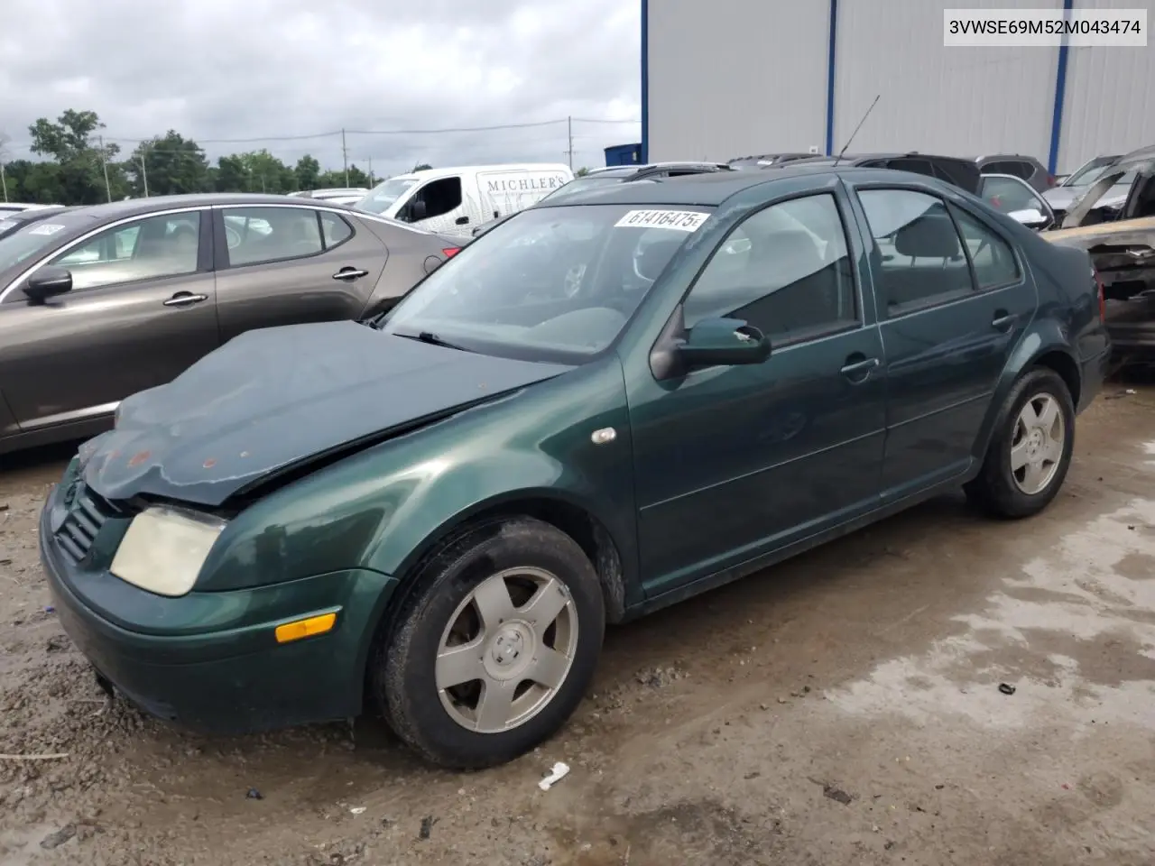 2002 Volkswagen Jetta Gls VIN: 3VWSE69M52M043474 Lot: 61416475