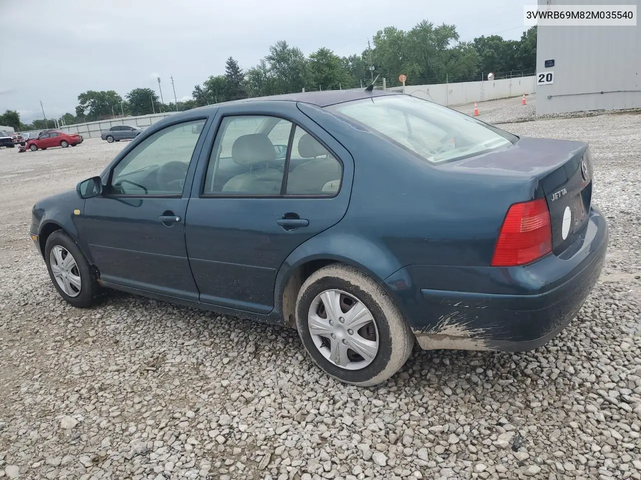 2002 Volkswagen Jetta Gl VIN: 3VWRB69M82M035540 Lot: 63227755