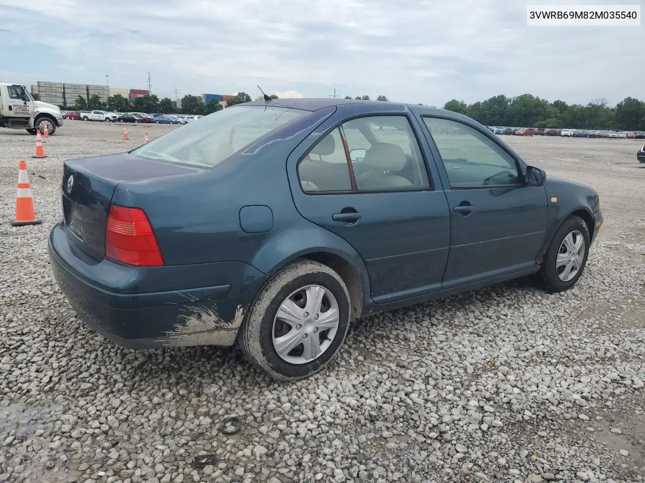 2002 Volkswagen Jetta Gl VIN: 3VWRB69M82M035540 Lot: 63227755