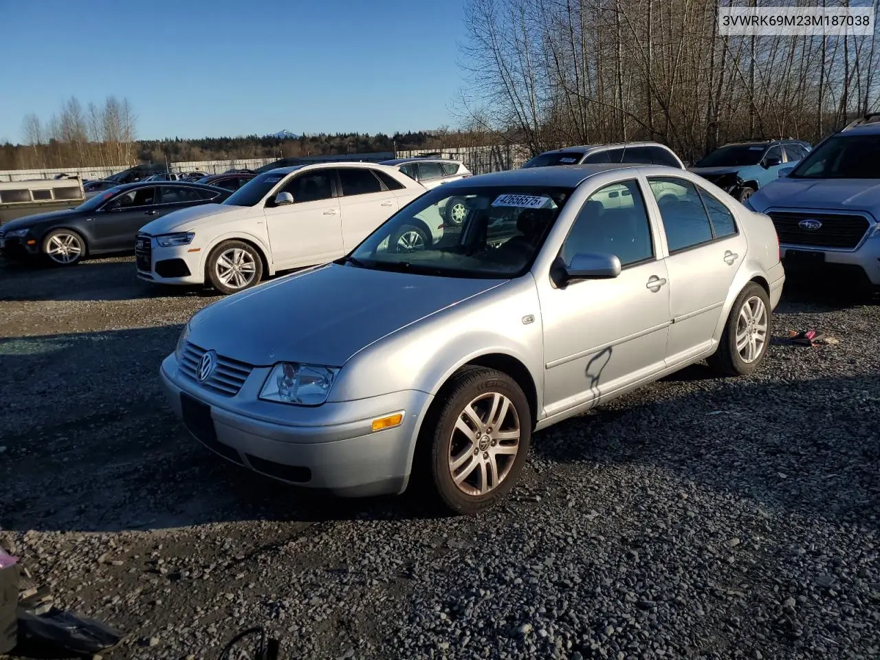 2003 Volkswagen Jetta Gl VIN: 3VWRK69M23M187038 Lot: 42656575