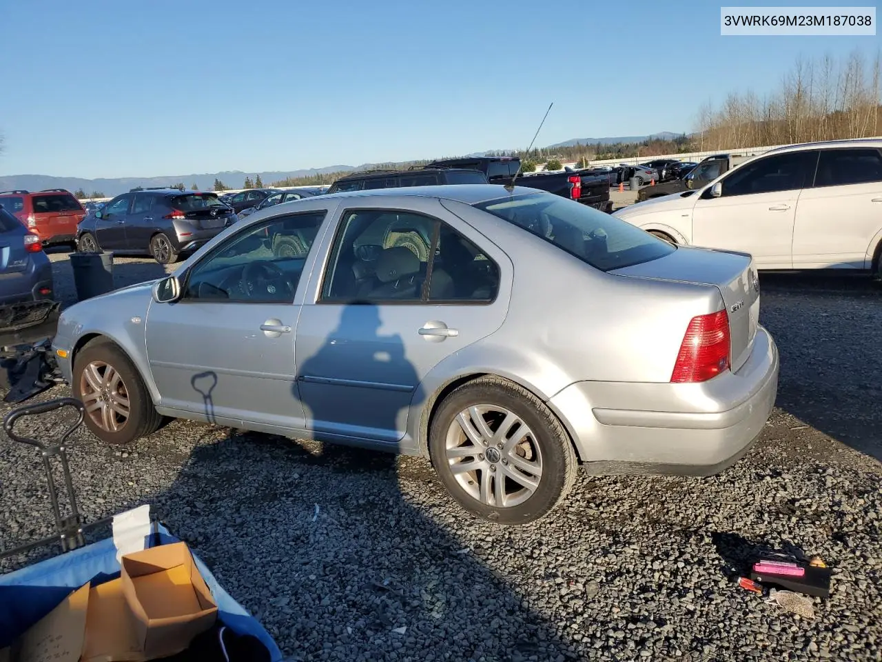 2003 Volkswagen Jetta Gl VIN: 3VWRK69M23M187038 Lot: 42656575