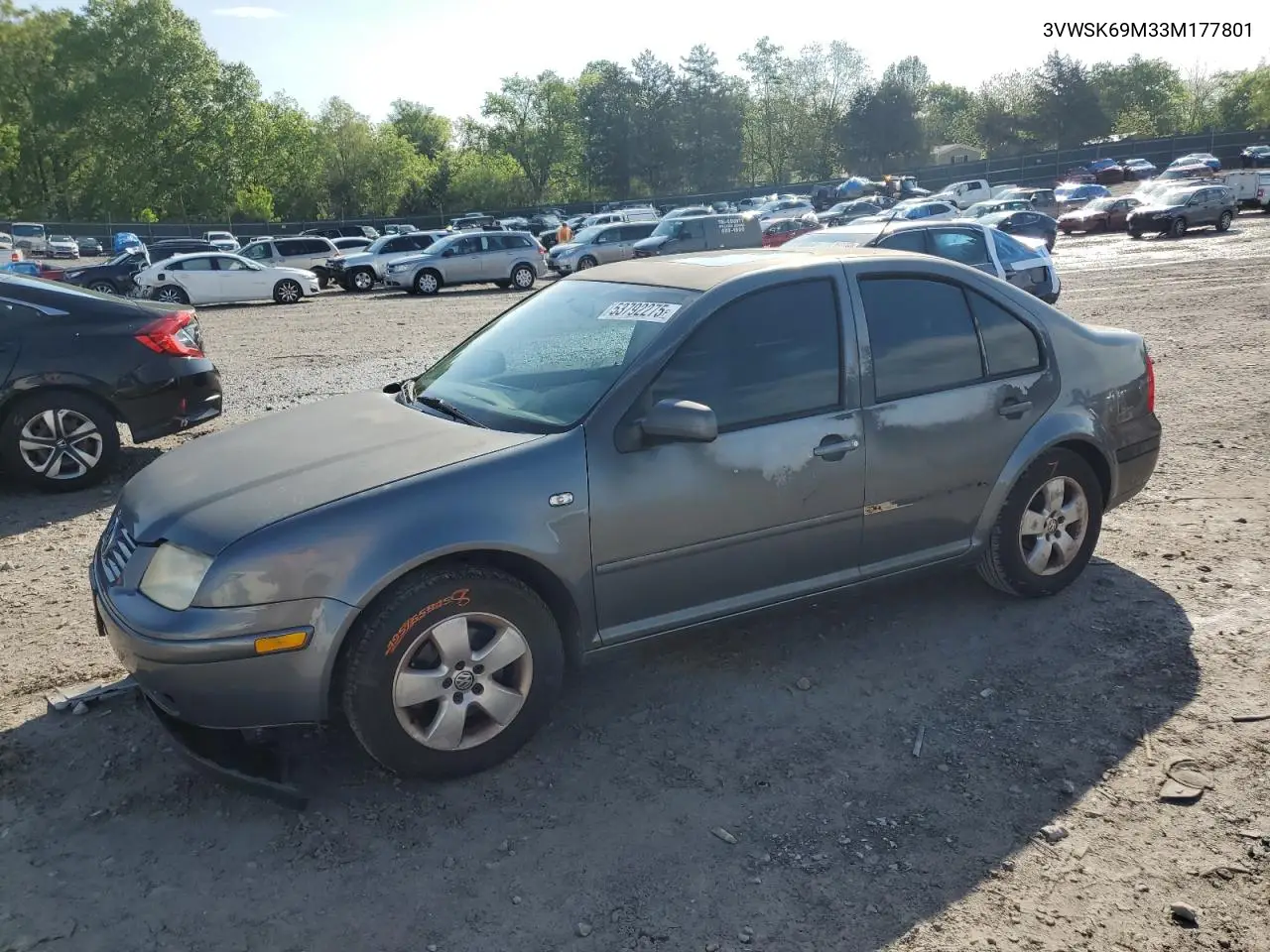 2003 Volkswagen Jetta Gls VIN: 3VWSK69M33M177801 Lot: 53792275