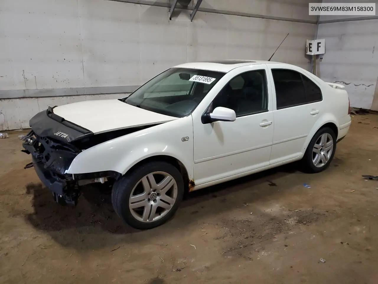 2003 Volkswagen Jetta Gls VIN: 3VWSE69M83M158300 Lot: 55131895