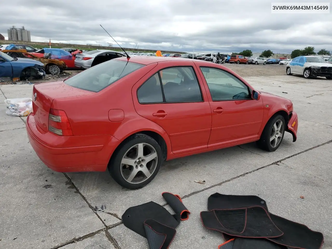 2003 Volkswagen Jetta Gl VIN: 3VWRK69M43M145499 Lot: 55654065