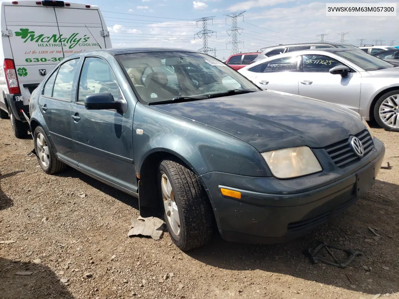2003 Volkswagen Jetta Gls VIN: 3VWSK69M63M057300 Lot: 55657165