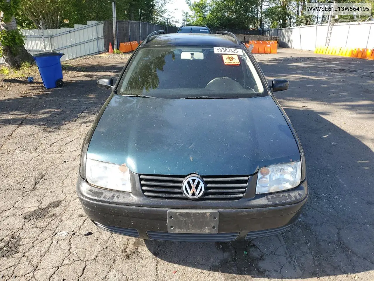 2003 Volkswagen Jetta Gls VIN: WVWSE61J13W564195 Lot: 56383325