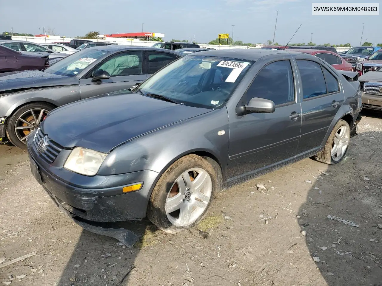 2003 Volkswagen Jetta Gls VIN: 3VWSK69M43M048983 Lot: 58533595
