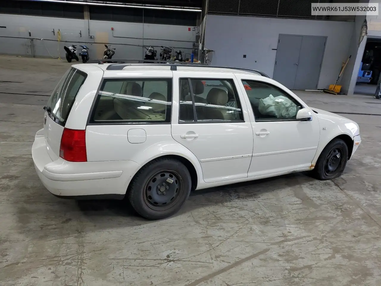 2003 Volkswagen Jetta Gl VIN: WVWRK61J53W532003 Lot: 60117115