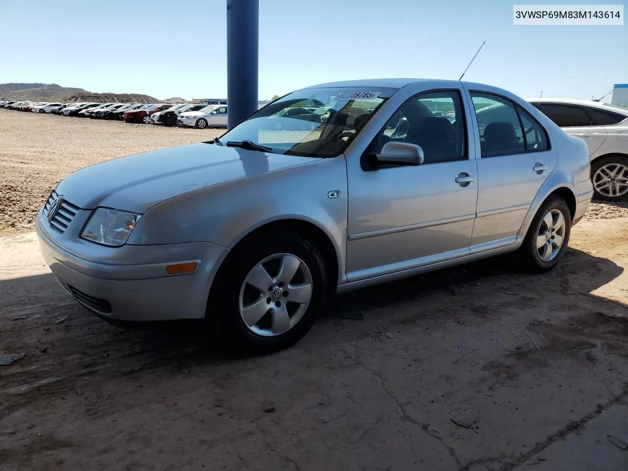 2003 Volkswagen Jetta Gls Tdi VIN: 3VWSP69M83M143614 Lot: 62389785