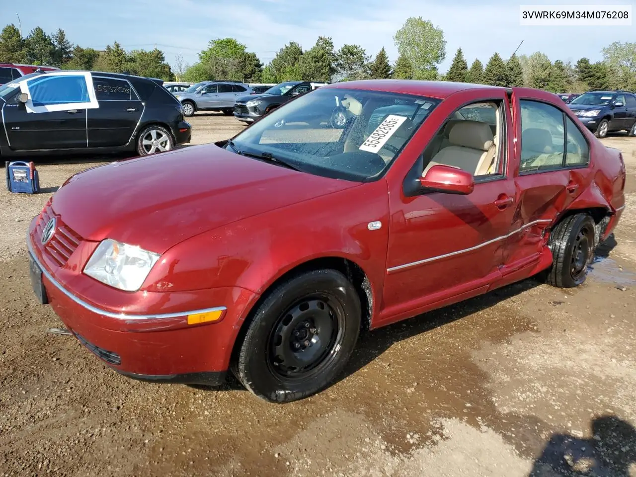 2004 Volkswagen Jetta Gl VIN: 3VWRK69M34M076208 Lot: 55482885