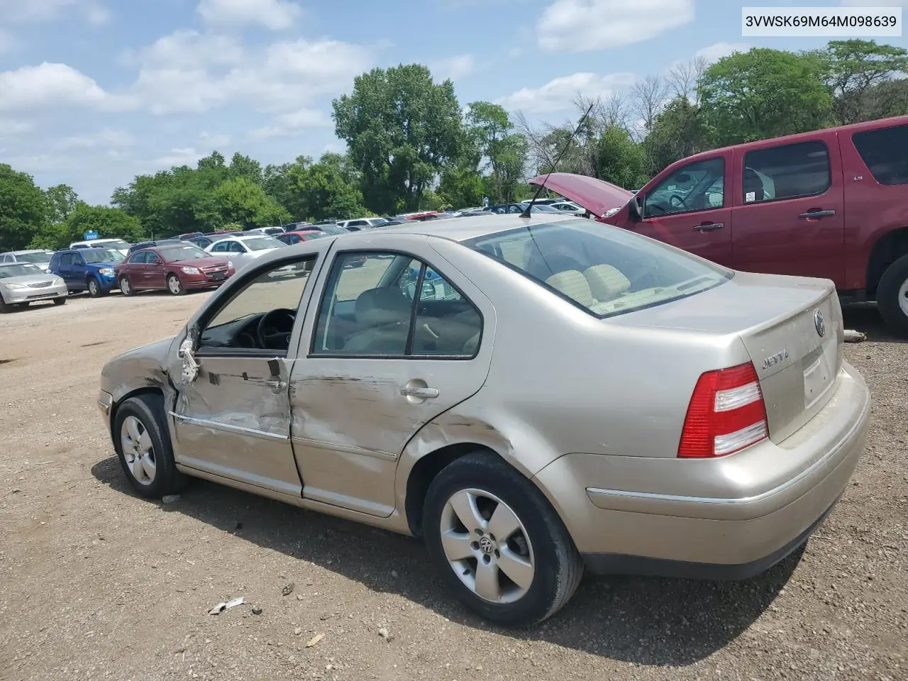 2004 Volkswagen Jetta Gls VIN: 3VWSK69M64M098639 Lot: 59948975