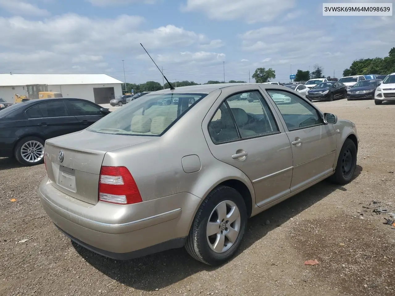 2004 Volkswagen Jetta Gls VIN: 3VWSK69M64M098639 Lot: 59948975