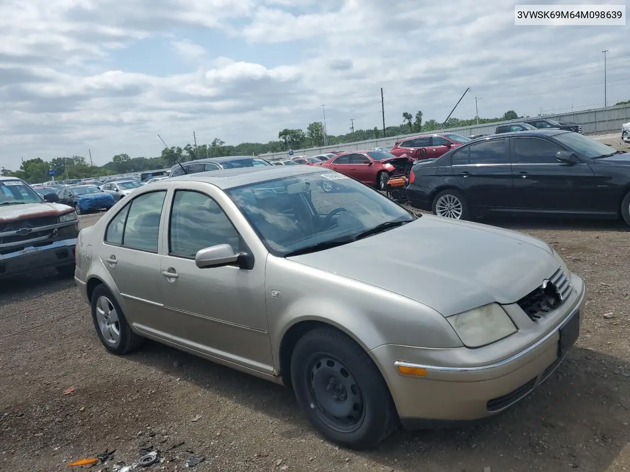 2004 Volkswagen Jetta Gls VIN: 3VWSK69M64M098639 Lot: 59948975