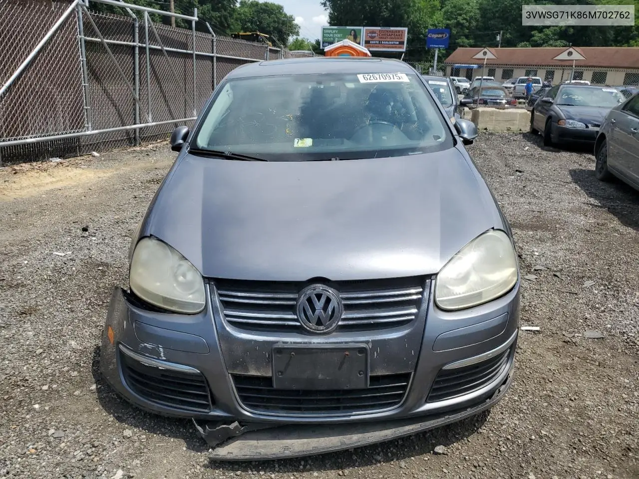 2006 Volkswagen Jetta 2.5 Option Package 1 VIN: 3VWSG71K86M702762 Lot: 62670975