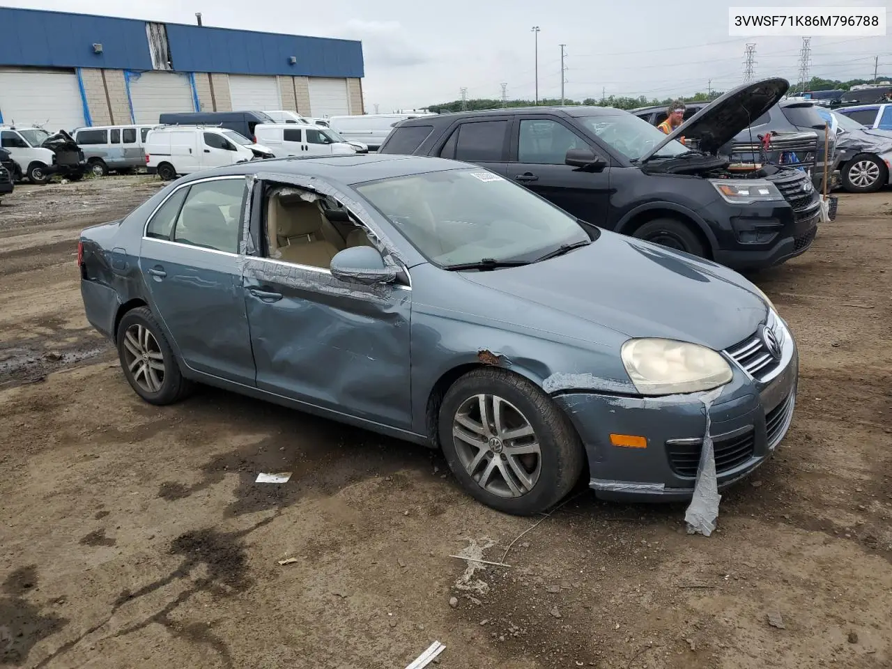 2006 Volkswagen Jetta 2.5 Option Package 1 VIN: 3VWSF71K86M796788 Lot: 62828485