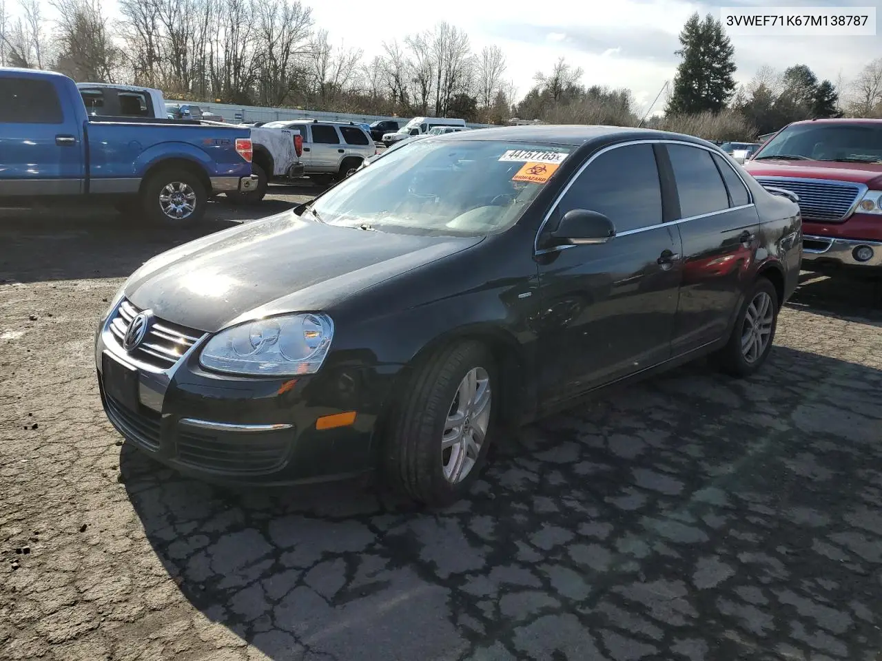 2007 Volkswagen Jetta Wolfsburg VIN: 3VWEF71K67M138787 Lot: 44757765