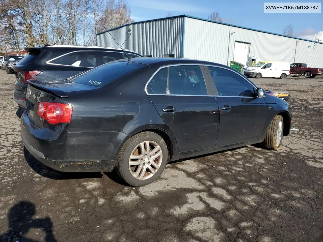 2007 Volkswagen Jetta Wolfsburg VIN: 3VWEF71K67M138787 Lot: 44757765