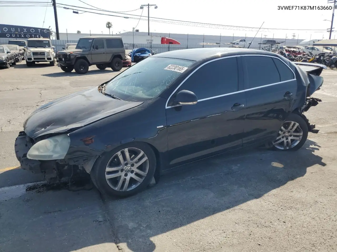 2007 Volkswagen Jetta Wolfsburg VIN: 3VWEF71K87M163660 Lot: 62230165