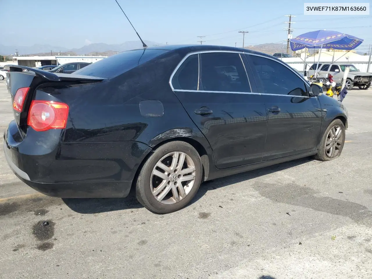 2007 Volkswagen Jetta Wolfsburg VIN: 3VWEF71K87M163660 Lot: 62230165