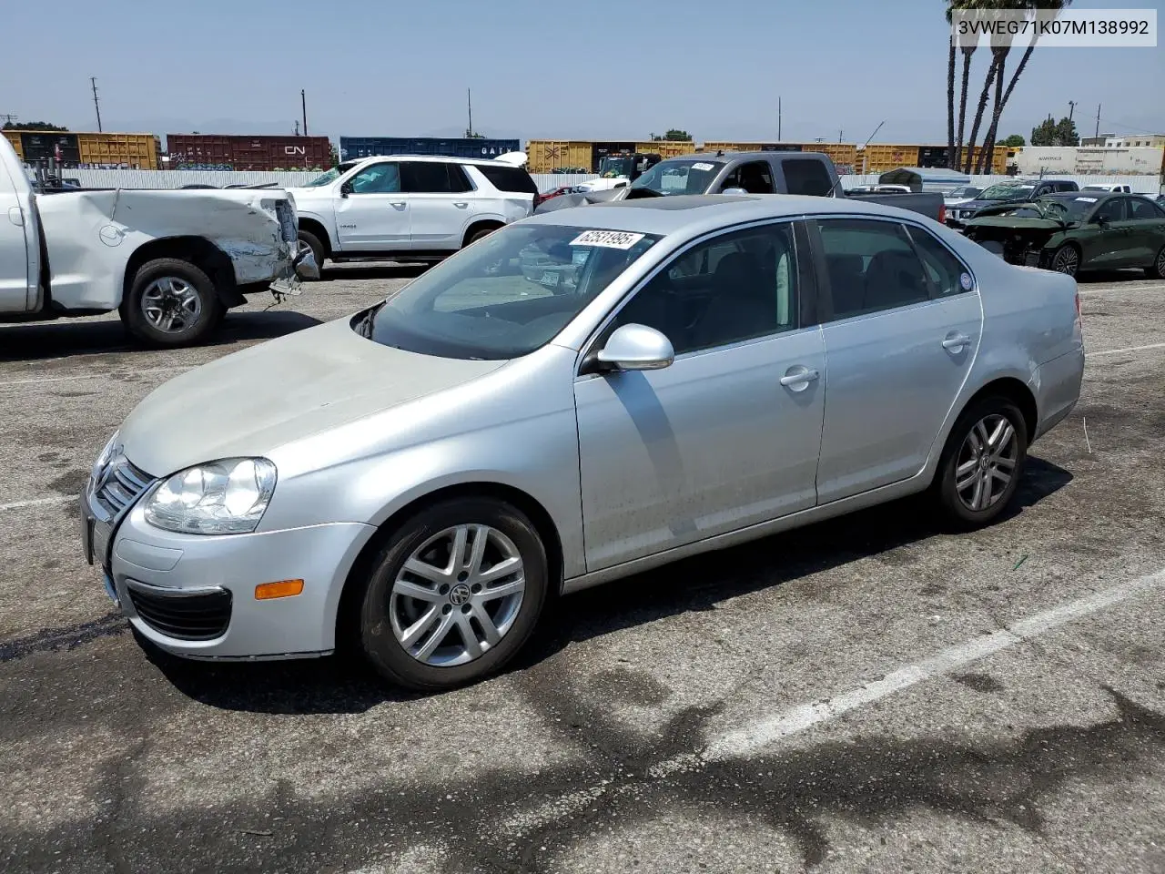 2007 Volkswagen Jetta Wolfsburg VIN: 3VWEG71K07M138992 Lot: 62531995