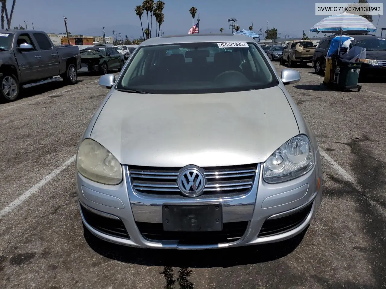 2007 Volkswagen Jetta Wolfsburg VIN: 3VWEG71K07M138992 Lot: 62531995