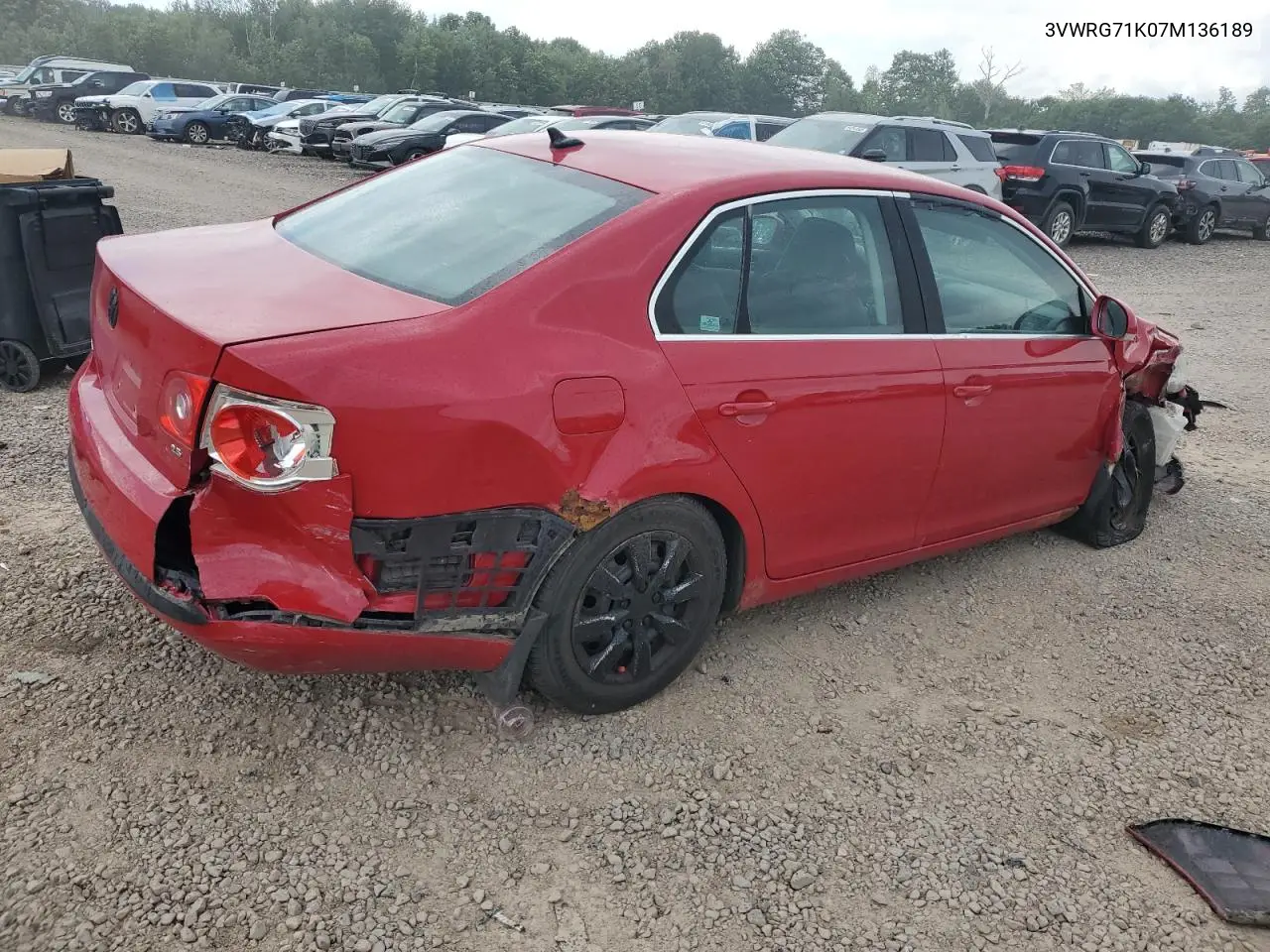 2007 Volkswagen Jetta 2.5 Option Package 1 VIN: 3VWRG71K07M136189 Lot: 65054945