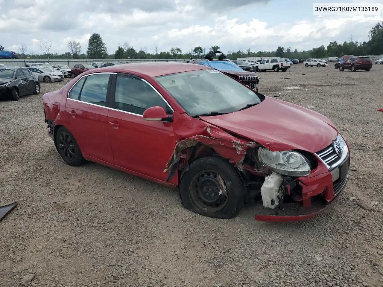 2007 Volkswagen Jetta 2.5 Option Package 1 VIN: 3VWRG71K07M136189 Lot: 65054945