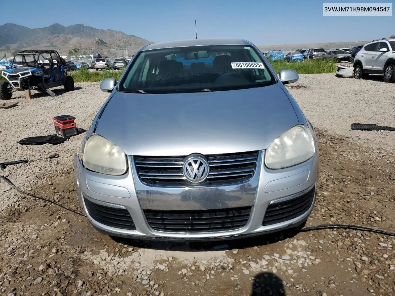 2008 Volkswagen Jetta S VIN: 3VWJM71K98M094547 Lot: 60100655