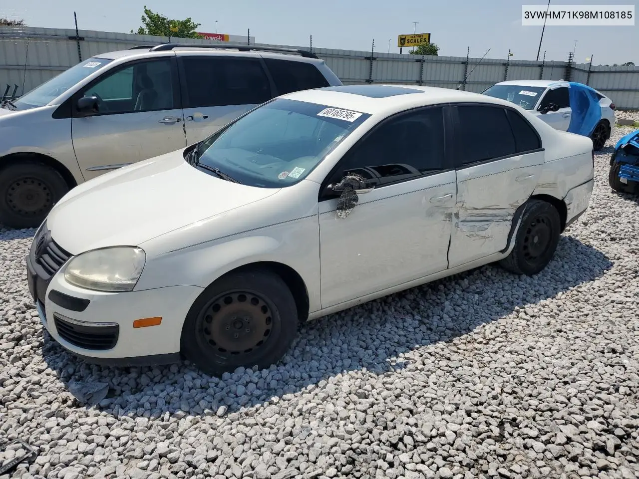 2008 Volkswagen Jetta S VIN: 3VWHM71K98M108185 Lot: 60165795