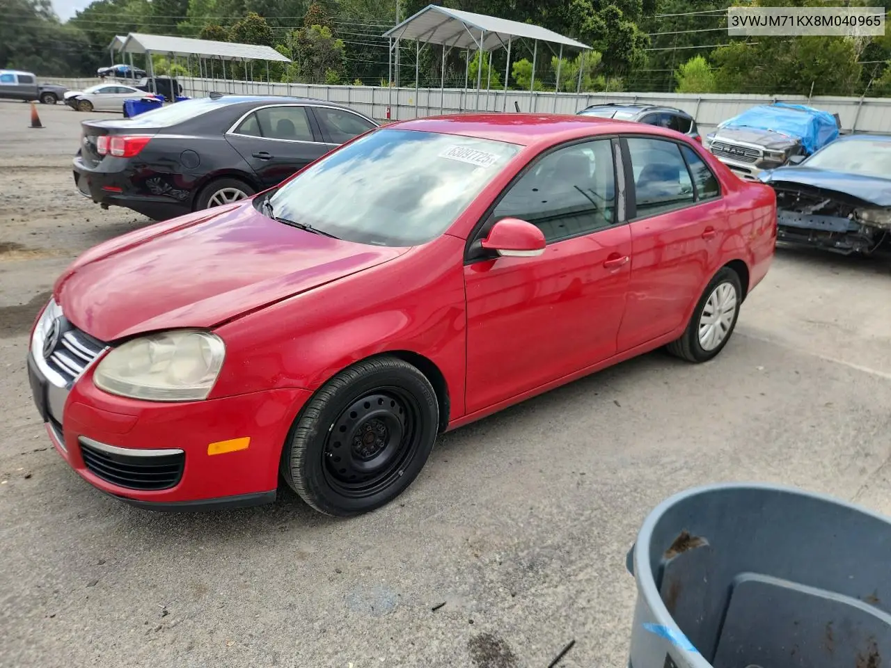 2008 Volkswagen Jetta S VIN: 3VWJM71KX8M040965 Lot: 63097725