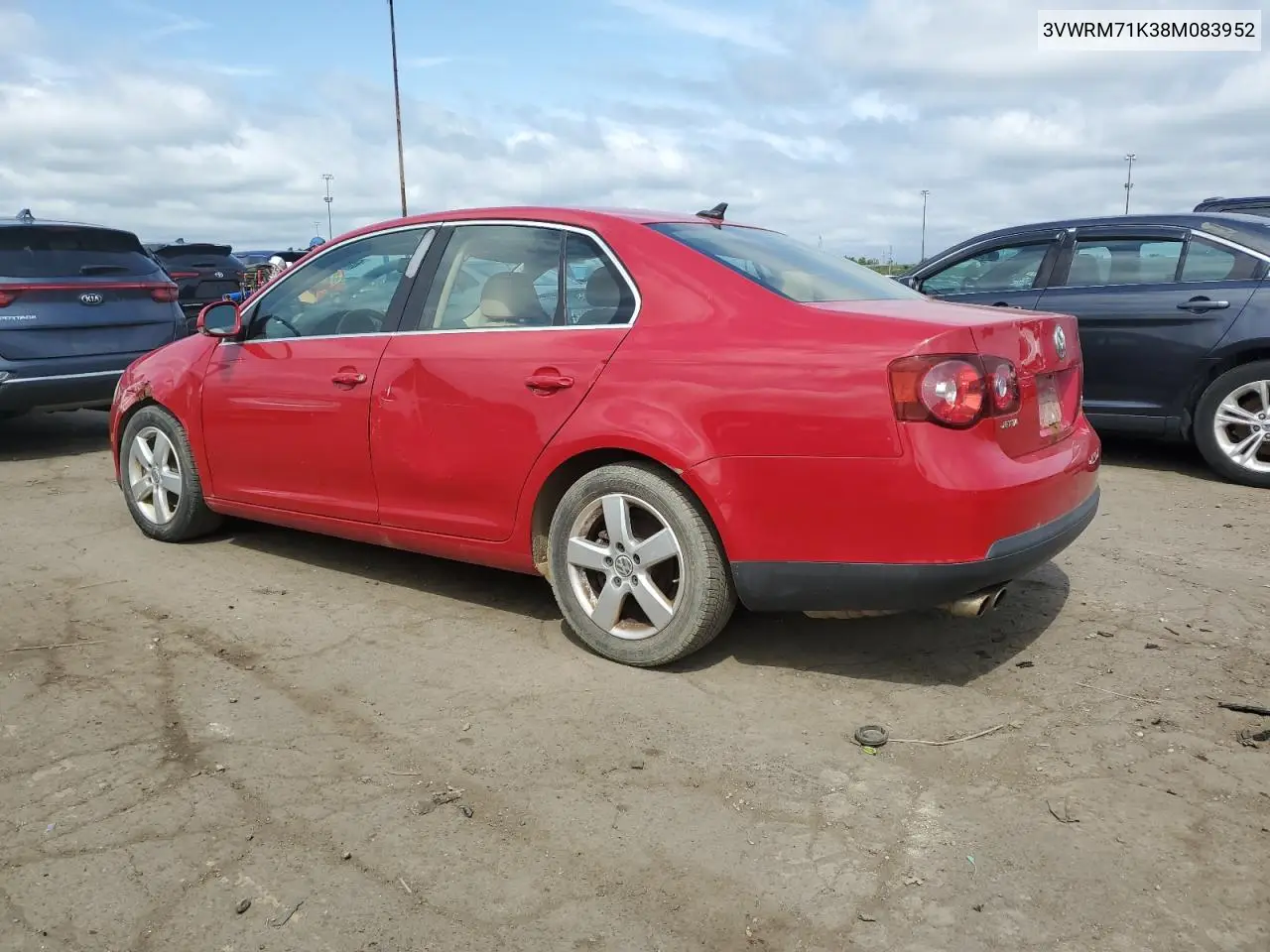 2008 Volkswagen Jetta Se VIN: 3VWRM71K38M083952 Lot: 65245795