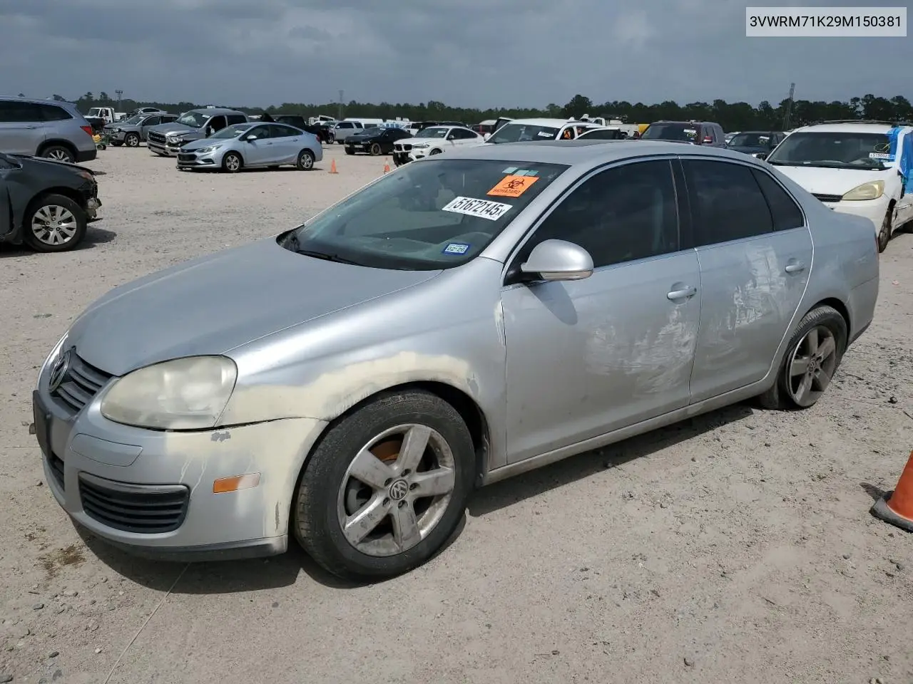 2009 Volkswagen Jetta Se VIN: 3VWRM71K29M150381 Lot: 51672145