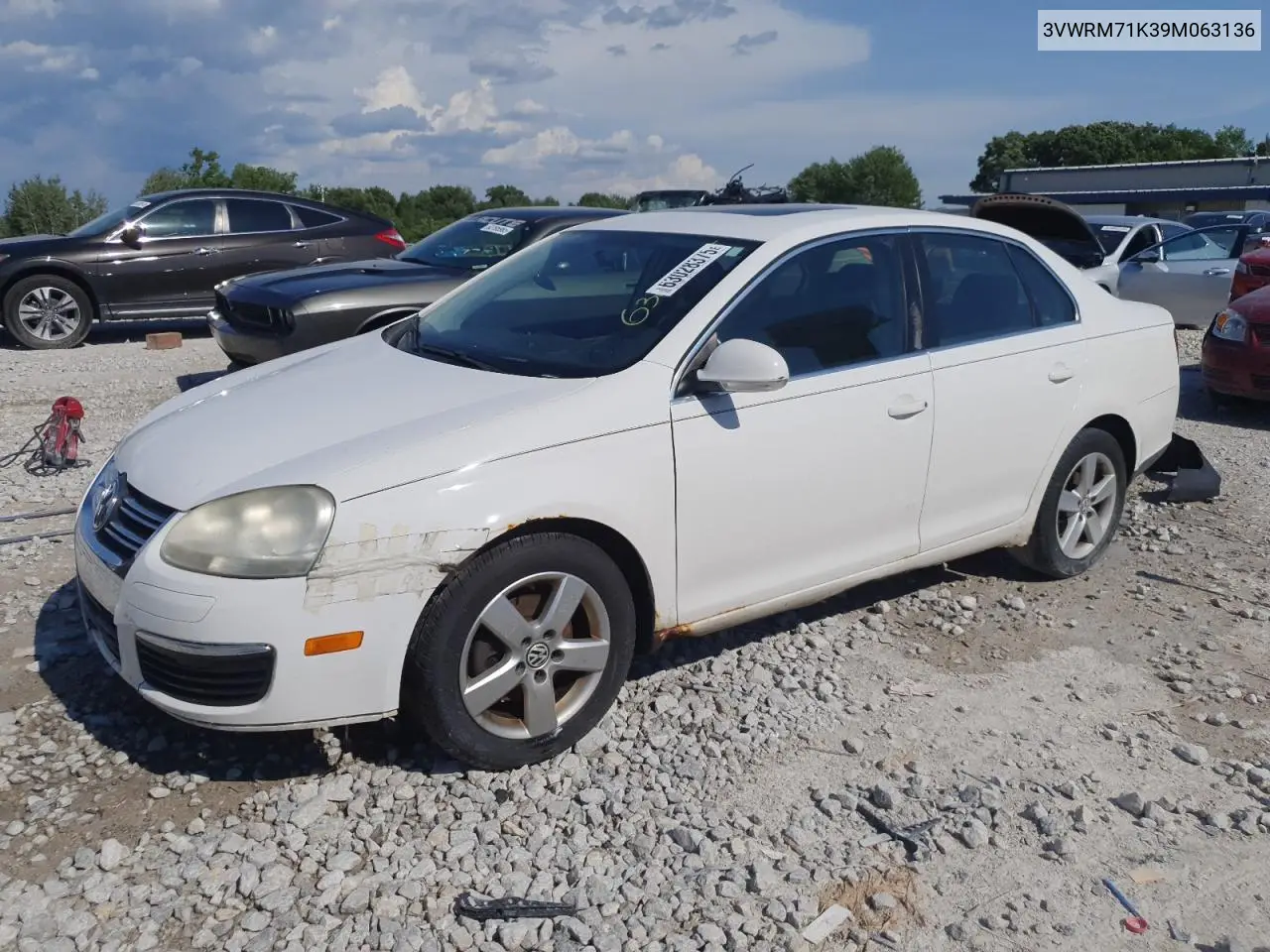 2009 Volkswagen Jetta Se VIN: 3VWRM71K39M063136 Lot: 63028375