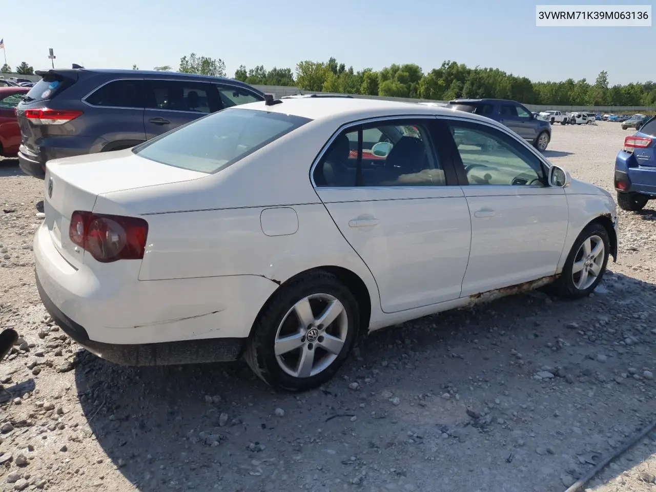 2009 Volkswagen Jetta Se VIN: 3VWRM71K39M063136 Lot: 63028375