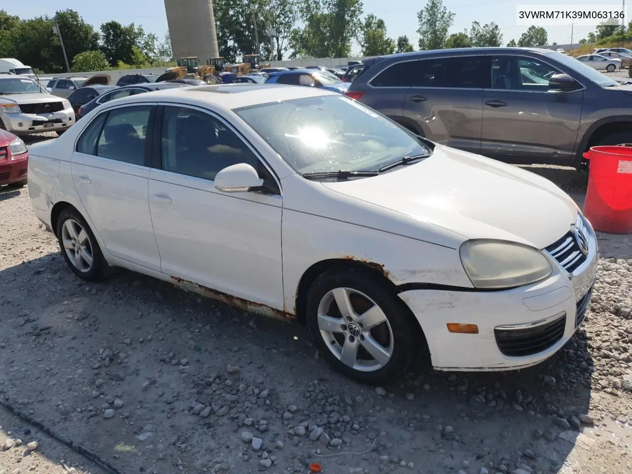 2009 Volkswagen Jetta Se VIN: 3VWRM71K39M063136 Lot: 63028375