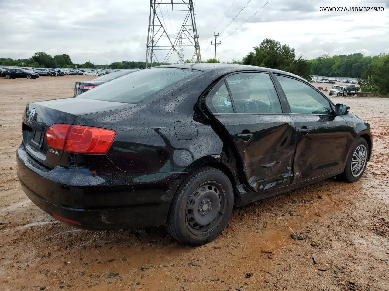 2011 Volkswagen Jetta Se VIN: 3VWDX7AJ5BM324930 Lot: 55968405