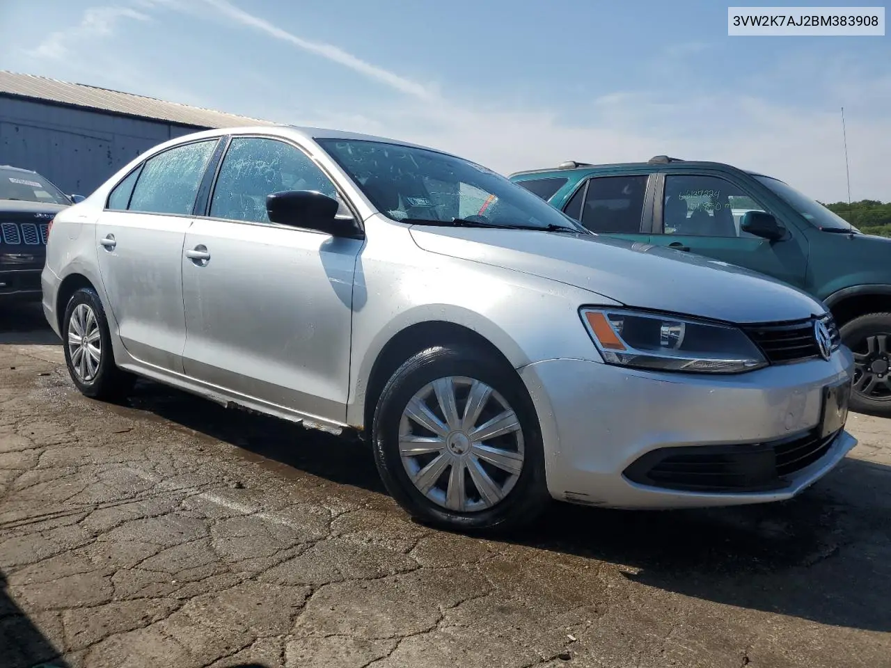 2011 Volkswagen Jetta Base VIN: 3VW2K7AJ2BM383908 Lot: 87446654
