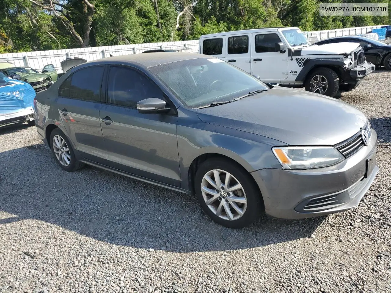 2012 Volkswagen Jetta Se VIN: 3VWDP7AJ0CM107710 Lot: 57034215