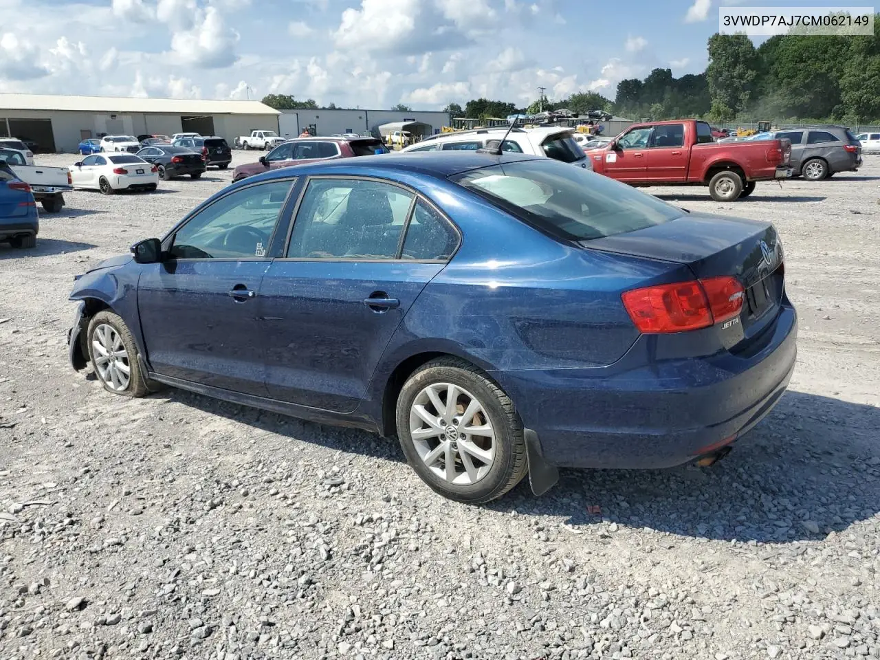 2012 Volkswagen Jetta Se VIN: 3VWDP7AJ7CM062149 Lot: 62779485